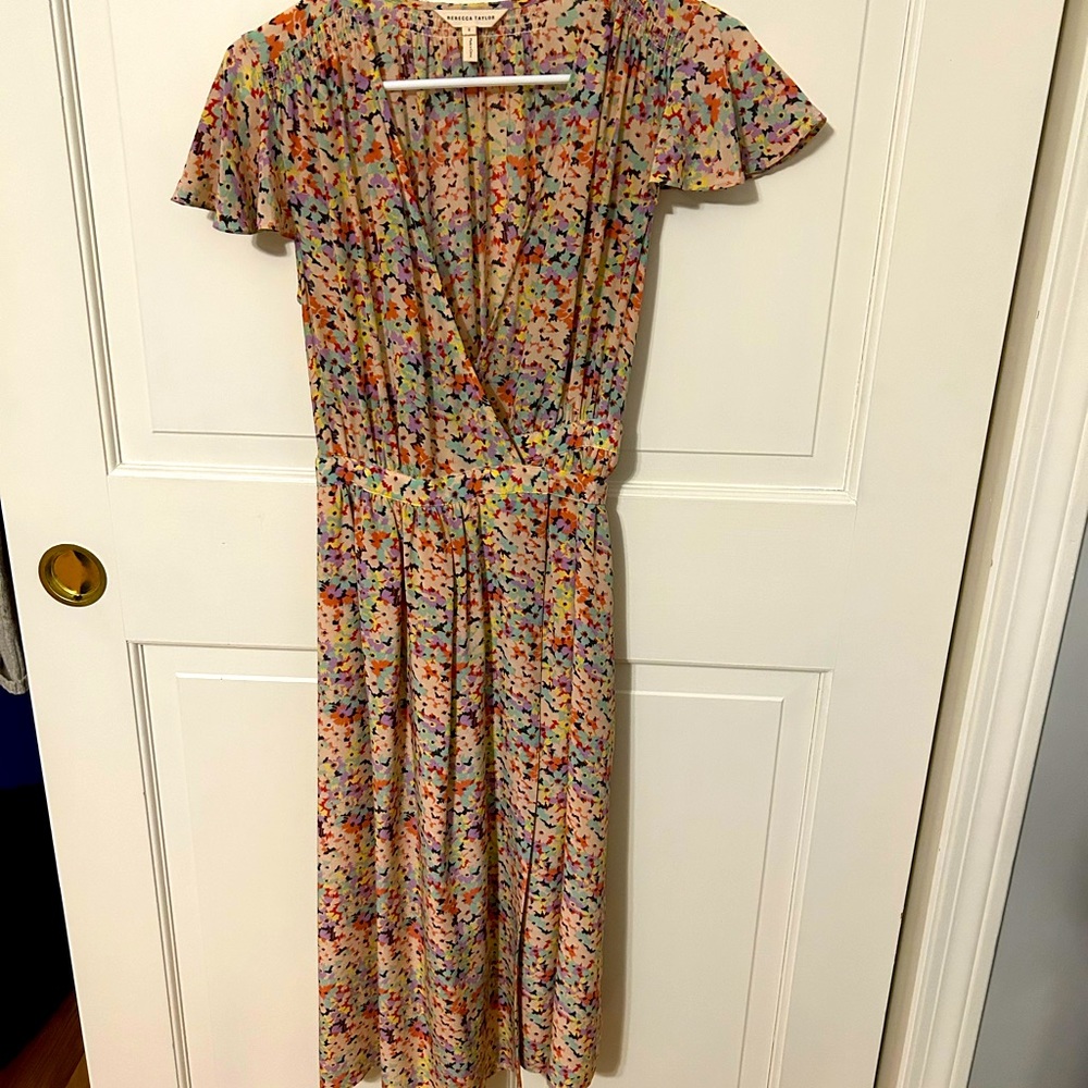 Silk floral wrap dress . Worn ONCE